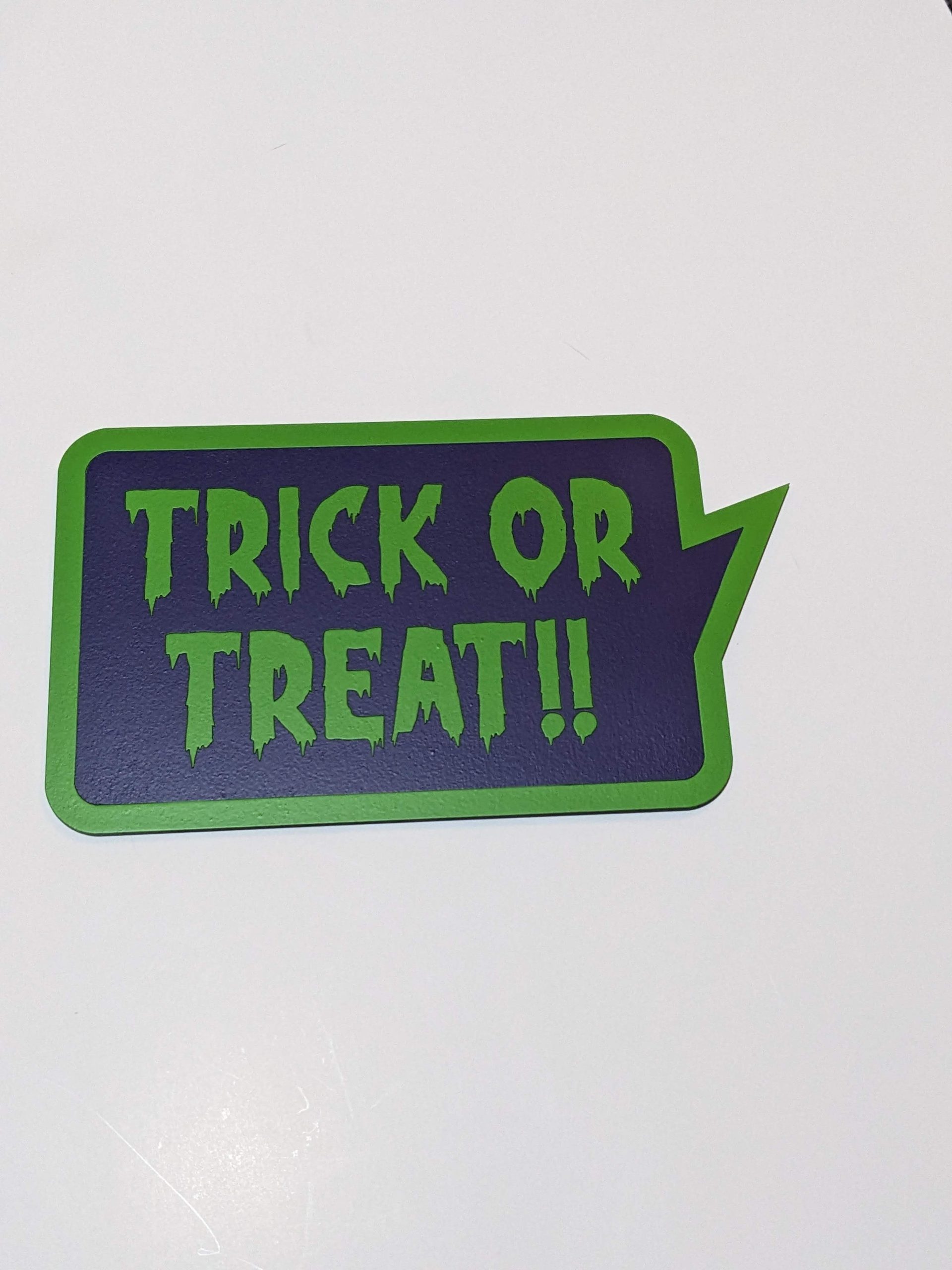trick or treat single layer painted MDF Halloween prop