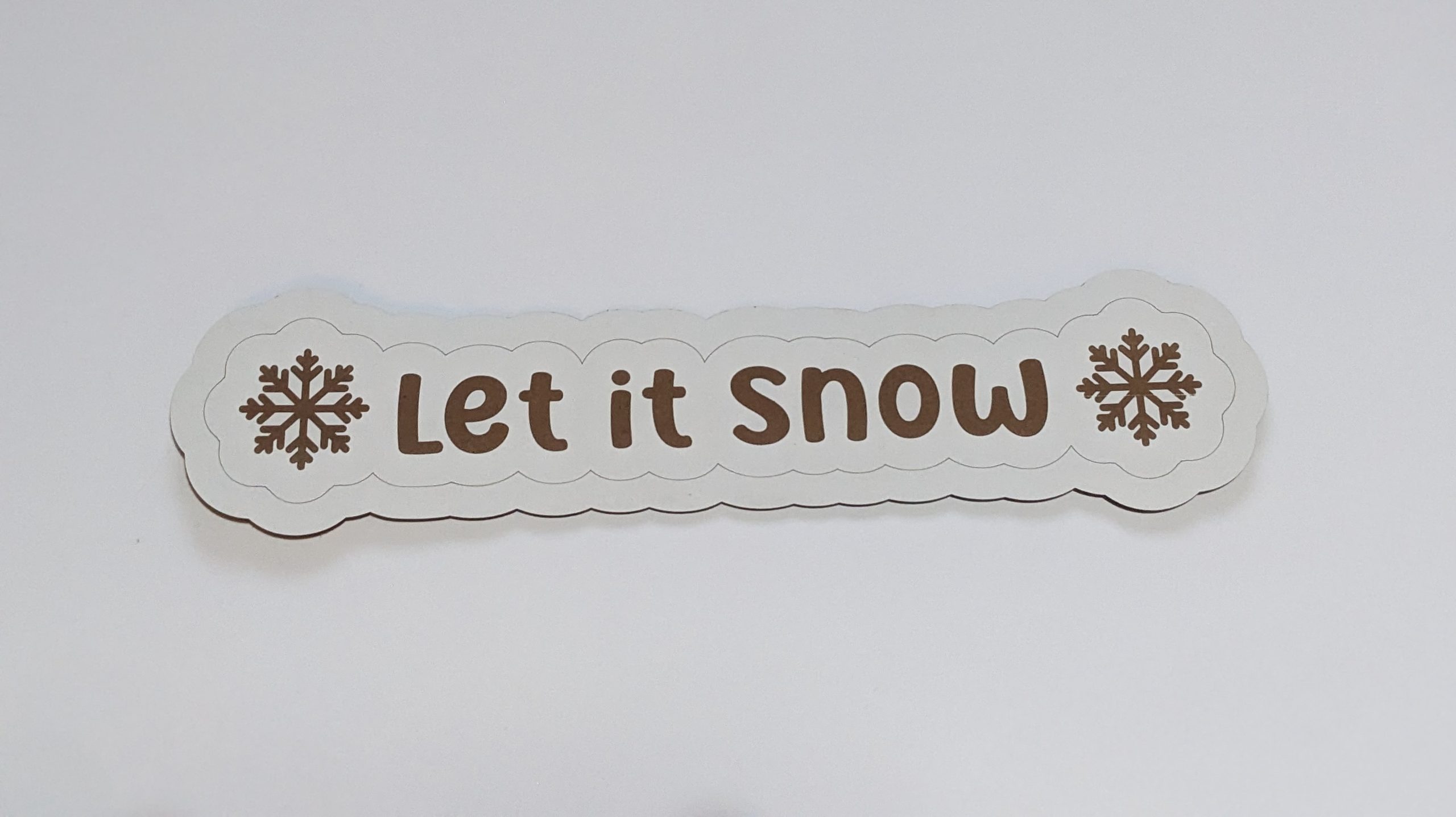 let it snow engraved xmas prop