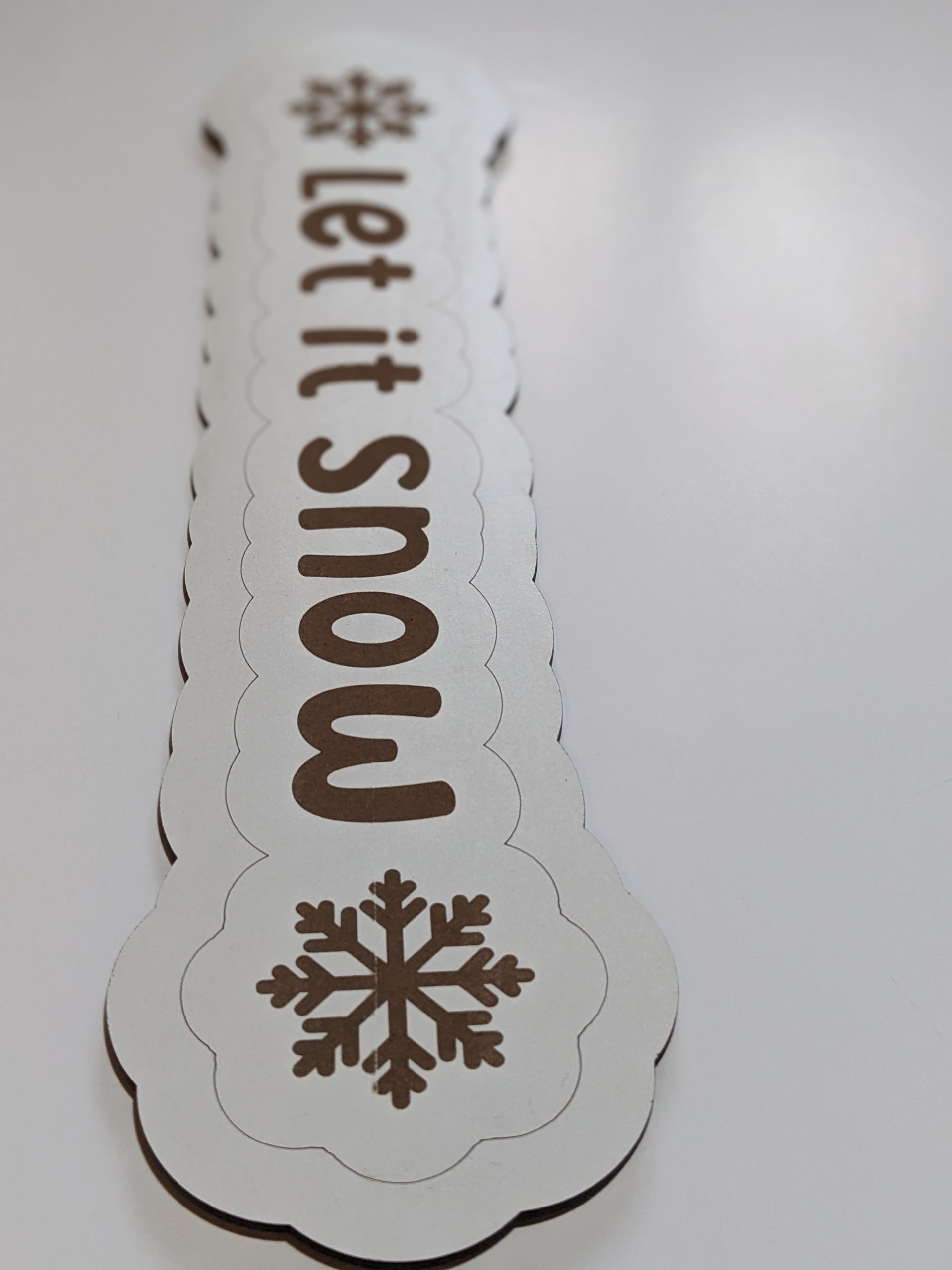 let it snow engraved xmas prop
