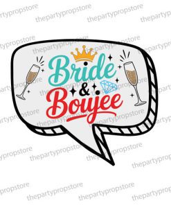 bride boujee speech bubble uv printed wedding photo booth prop sign