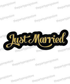 just married wedding photo booth word prop sign