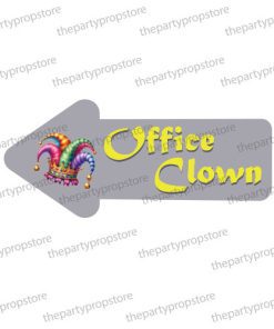 office clown uv printed corporate photo booth arrow prop sign