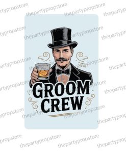 team groom rectangle uv printed wedding photo booth prop sign