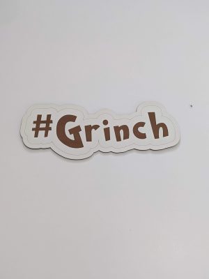 grinch engraved hashtag xmas prop