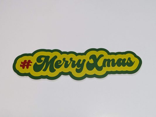 merry xmas fancy hashtag prop