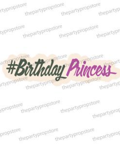 birthday princess uv printed birthday hashtag photobooth prop sign